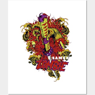 Zombie Samurai T-Shirt Posters and Art